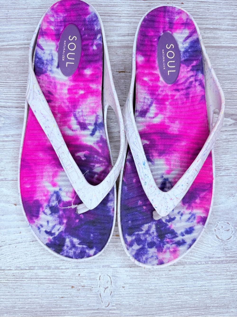 Nwt soul Naturalizer Women's Affinity Flip Tie-Dye Thong Sandal shoes 12
